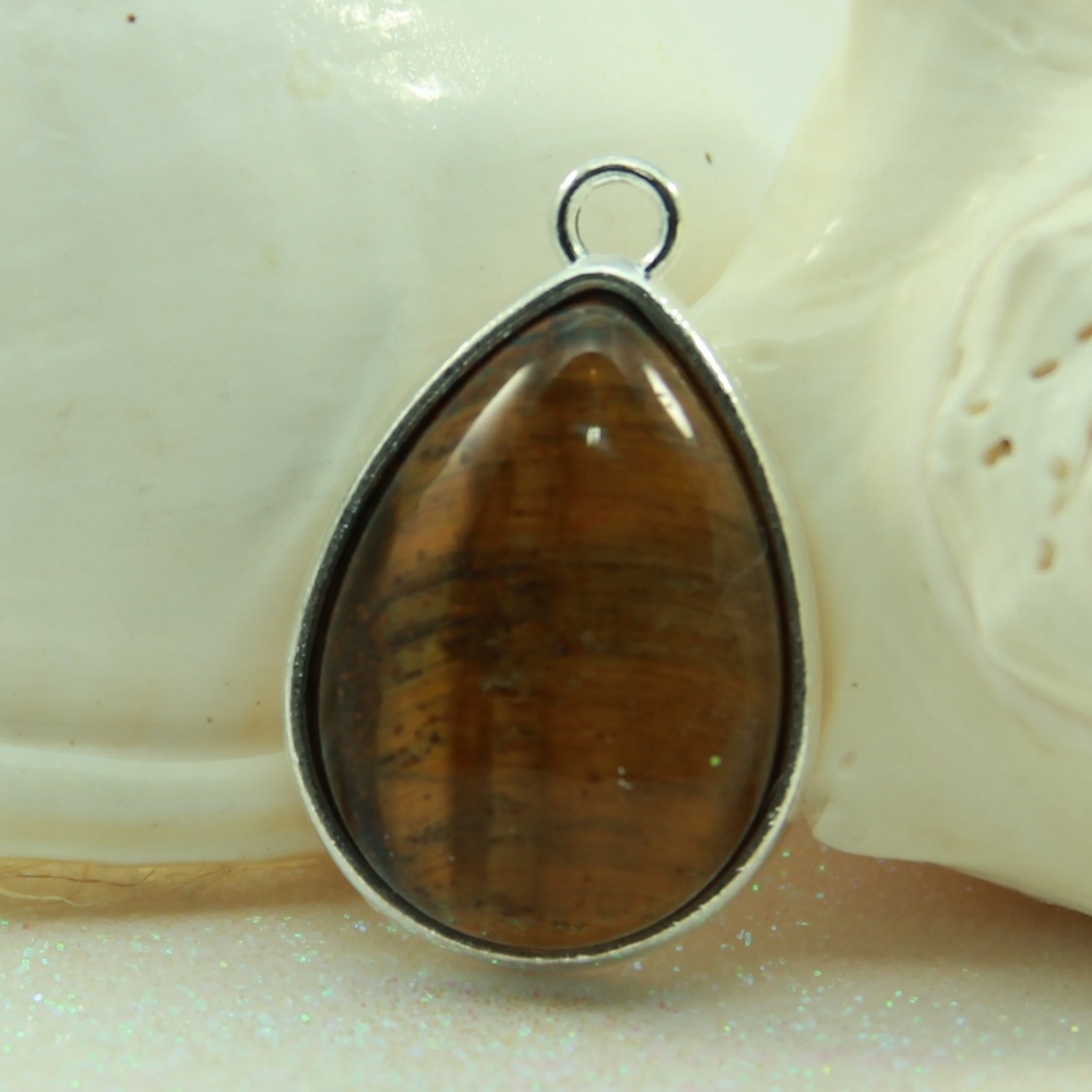 Tigers Eye Natural Stone Teardrop Pendant